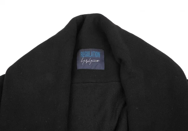レギュレーション ヨウジヤマモトREGULATION yohji yamamoto 裏起毛スウェットボタンレスカーディガン 黒2 K-121881_003