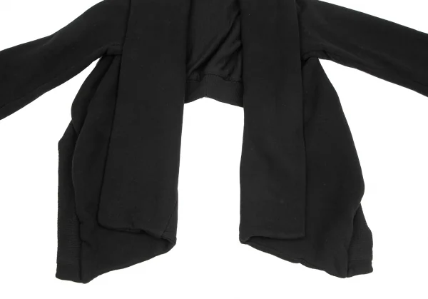 レギュレーション ヨウジヤマモトREGULATION yohji yamamoto 裏起毛スウェットボタンレスカーディガン 黒2 K-121881_006