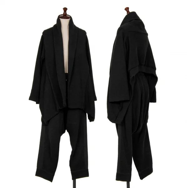 レギュレーション ヨウジヤマモトREGULATION yohji yamamoto 裏起毛スウェット変形セットアップ 黒2 K-121883_001