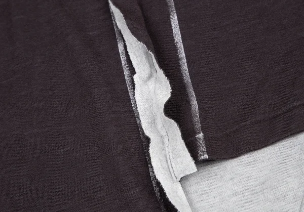 ラグネキカス フォー ヨウジヤマモトRAGNE KIKAS for Yohji Yamamoto アウトシームプリントデザインハイネックカットソー 茶2 K-121886_010