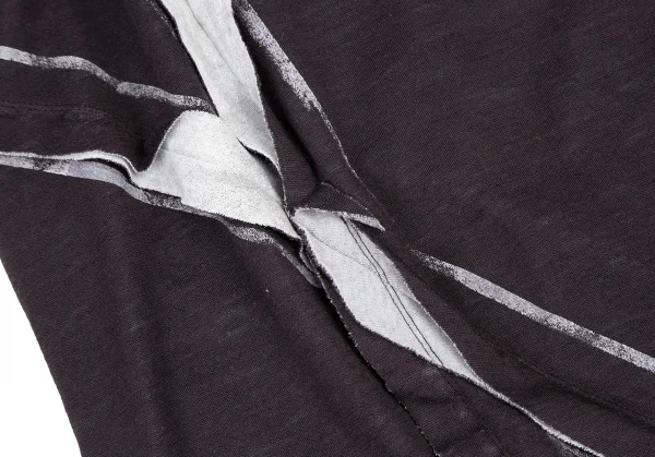 ラグネキカス フォー ヨウジヤマモトRAGNE KIKAS for Yohji Yamamoto アウトシームプリントデザインハイネックカットソー 茶2 K-121886_016