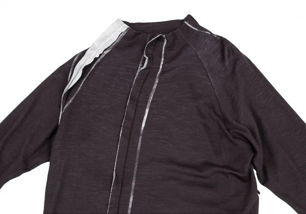 ラグネキカス フォー ヨウジヤマモトRAGNE KIKAS for Yohji Yamamoto アウトシームプリントデザインハイネックカットソー 茶2 K-121886_003