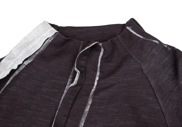 ラグネキカス フォー ヨウジヤマモトRAGNE KIKAS for Yohji Yamamoto アウトシームプリントデザインハイネックカットソー 茶2 K-121886_004