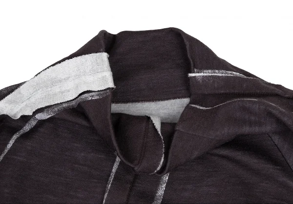 ラグネキカス フォー ヨウジヤマモトRAGNE KIKAS for Yohji Yamamoto アウトシームプリントデザインハイネックカットソー 茶2 K-121886_005