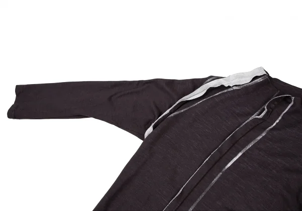 ラグネキカス フォー ヨウジヤマモトRAGNE KIKAS for Yohji Yamamoto アウトシームプリントデザインハイネックカットソー 茶2 K-121886_006