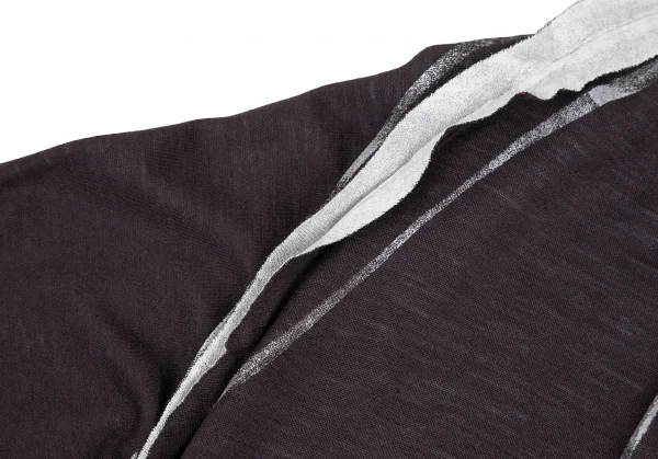 ラグネキカス フォー ヨウジヤマモトRAGNE KIKAS for Yohji Yamamoto アウトシームプリントデザインハイネックカットソー 茶2 K-121886_007