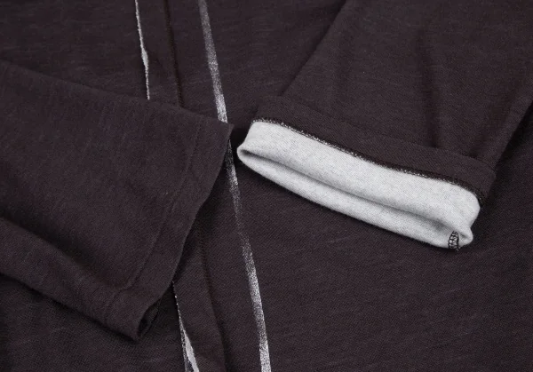 ラグネキカス フォー ヨウジヤマモトRAGNE KIKAS for Yohji Yamamoto アウトシームプリントデザインハイネックカットソー 茶2 K-121886_008