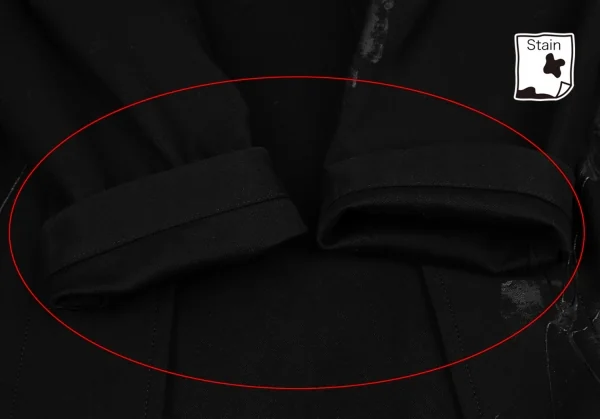 ヨウジヤマモト ファムYohji Yamamoto FEMME ラバーペイントデザインボタンレスコート 黒1 K-121887_007