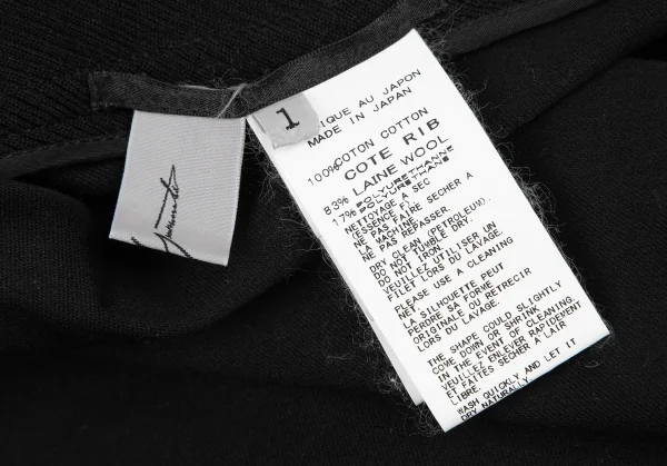 ヨウジヤマモト ファムYohji Yamamoto FEMME ラバーペイントデザインボタンレスコート 黒1 K-121887_018
