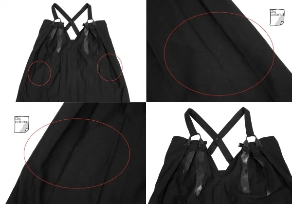 ヨウジヤマモト ファムYohji Yamamoto FEMME ラバーペイントフロントプリーツサスペンダーワンピース 黒1 K-121888_003