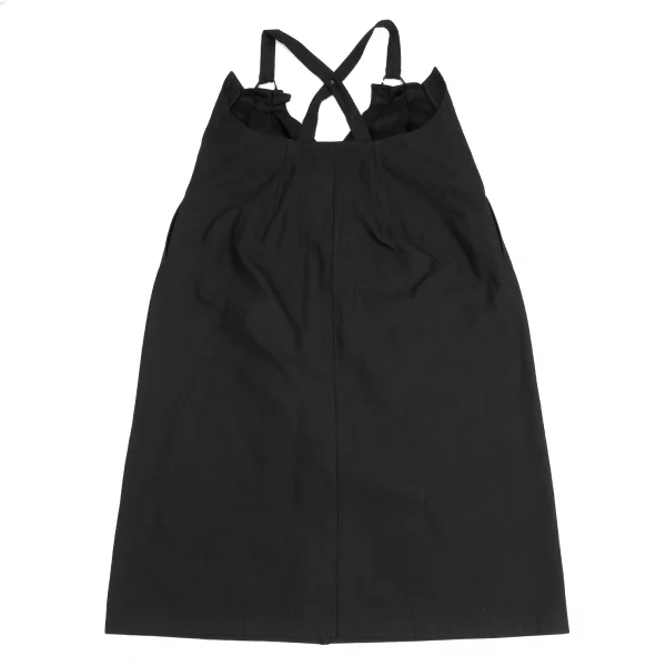 ヨウジヤマモト ファムYohji Yamamoto FEMME ラバーペイントフロントプリーツサスペンダーワンピース 黒1 K-121888_012
