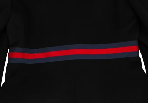 グッチGUCCI ウェブラインパールボタンボウタイ付きコート 黒42 K-121904_016