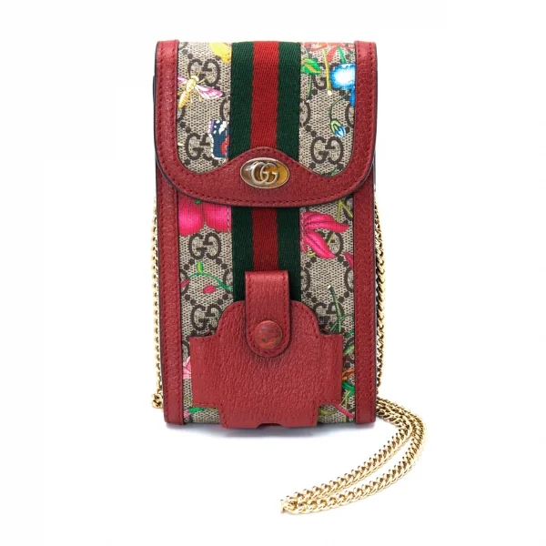 グッチGUCCI 598665 ティアン チェーンストラップモバイルケース 赤 K-121914_001