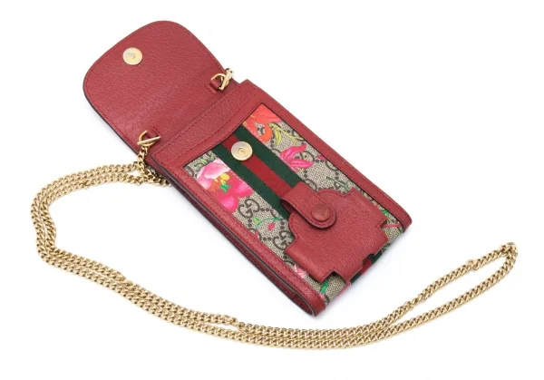 グッチGUCCI 598665 ティアン チェーンストラップモバイルケース 赤 K-121914_012