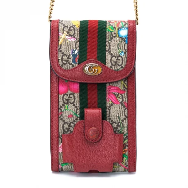 グッチGUCCI 598665 ティアン チェーンストラップモバイルケース 赤 K-121914_003