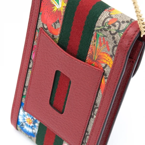 グッチGUCCI 598665 ティアン チェーンストラップモバイルケース 赤 K-121914_009