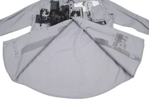 カラーバイローランドベリーCOLUR BY ROLLAND BERRY ローリングストーンズプリントシャツ ブルーグレーM位 K-121925_016