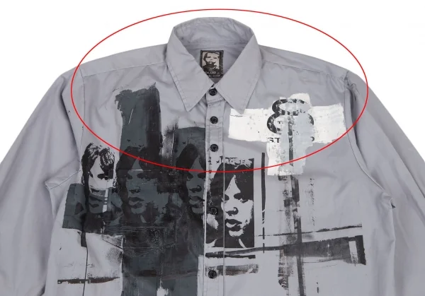 カラーバイローランドベリーCOLUR BY ROLLAND BERRY ローリングストーンズプリントシャツ ブルーグレーM位 K-121925_002