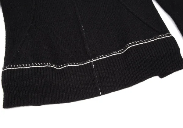 ヨウジヤマモト ファムYohji Yamamoto FEMME アウトシームデザインニットカーディガン 黒2 K-121942_012