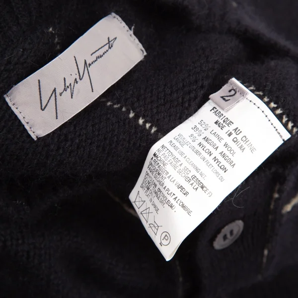 ヨウジヤマモト ファムYohji Yamamoto FEMME アウトシームデザインニットカーディガン 黒2 K-121942_014