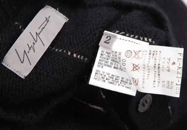 ヨウジヤマモト ファムYohji Yamamoto FEMME アウトシームデザインニットカーディガン 黒2 K-121942_015