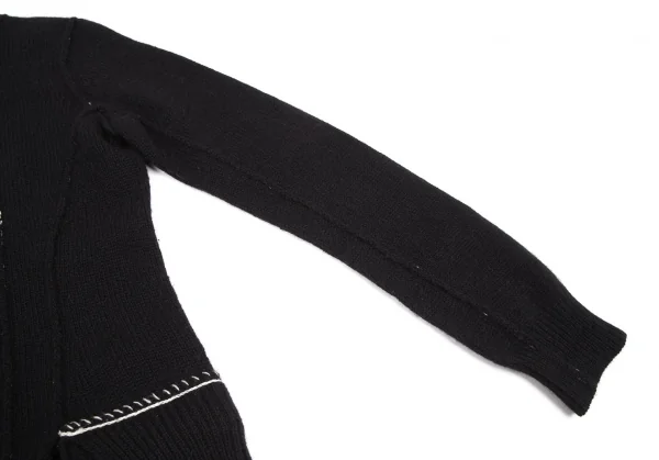 ヨウジヤマモト ファムYohji Yamamoto FEMME アウトシームデザインニットカーディガン 黒2 K-121942_006