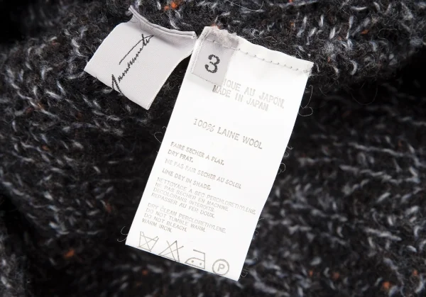 ヨウジヤマモト ファムYohji Yamamoto FEMME タートルネックミックスリブニット 黒水色3 K-121944_012