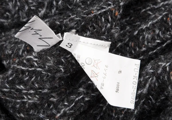 ヨウジヤマモト ファムYohji Yamamoto FEMME タートルネックミックスリブニット 黒水色3 K-121944_013