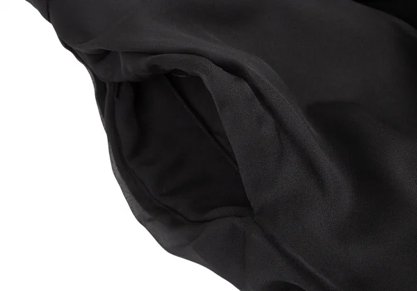 ノアール ケイ ニノミヤnoir kei ninomiya シフォンレイヤードストレッチコットンハーフパンツ 黒S K-121947_003