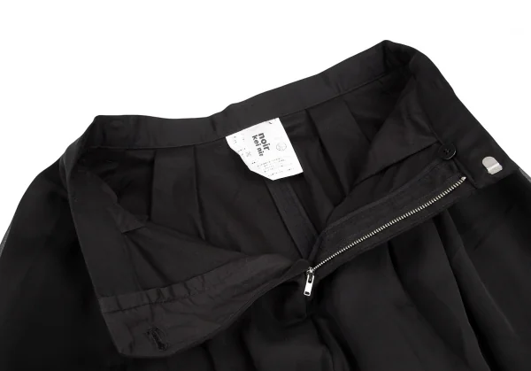 ノアール ケイ ニノミヤnoir kei ninomiya シフォンレイヤードストレッチコットンハーフパンツ 黒S K-121947_004