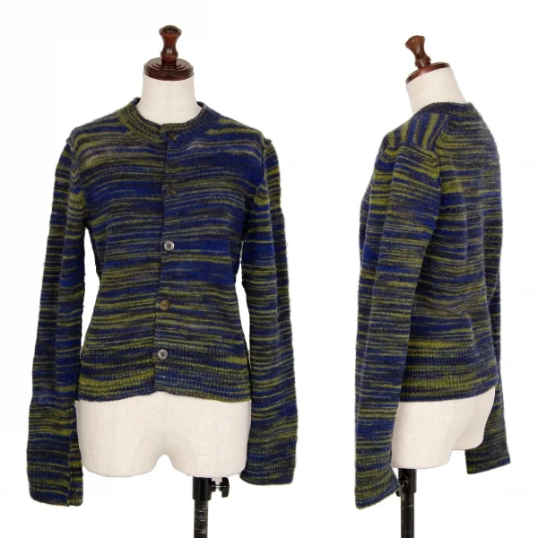 ジュンヤワタナベ コムデギャルソンJUNYA WATANABE COMME des GARCONS パラレルヤーンニットカーディガン 青黄緑S K-121949_001