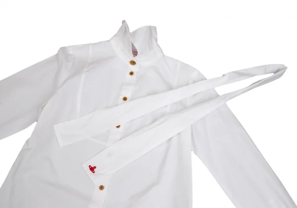 ヴィヴィアンウエストウッド レッドレーベルVivienne Westwood Red Label リボンタイ付き切替デザインシャツ 白3 K-121963_012