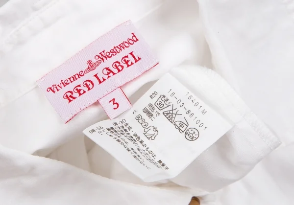 ヴィヴィアンウエストウッド レッドレーベルVivienne Westwood Red Label リボンタイ付き切替デザインシャツ 白3 K-121963_017