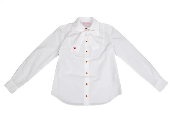 ヴィヴィアンウエストウッド レッドレーベルVivienne Westwood Red Label リボンタイ付き切替デザインシャツ 白3 K-121963_002