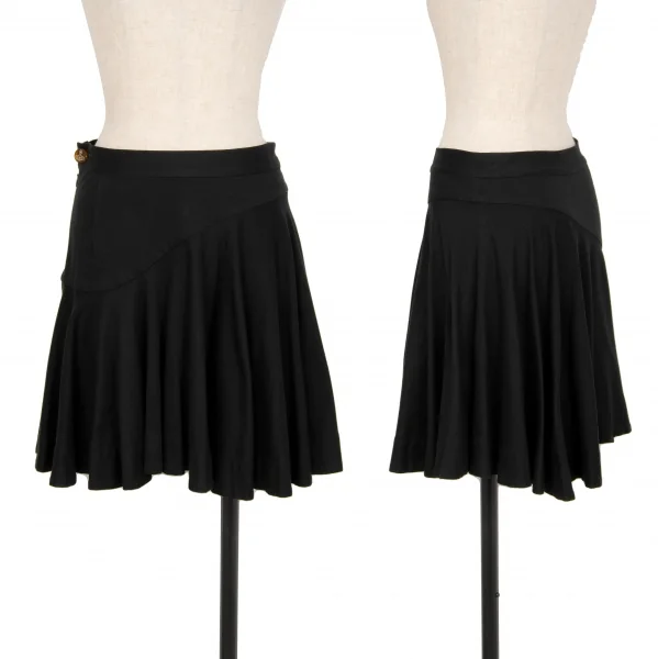 ヴィヴィアンウエストウッド レッドレーベルVivienne Westwood Red Label バイアス切替サーキュラーミニスカート 黒2 K-121965_001