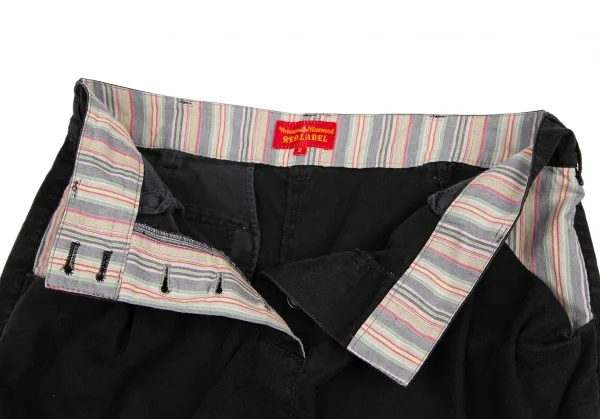 ヴィヴィアンウエストウッド レッドレーベルVivienne Westwood Red Label マルチストライプ切替ミニスカート 墨黒2 K-121966_004