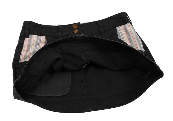 ヴィヴィアンウエストウッド レッドレーベルVivienne Westwood Red Label マルチストライプ切替ミニスカート 墨黒2 K-121966_006