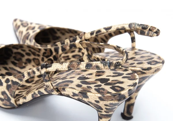 ドルチェ&ガッバーナDOLCE&GABBANA レオパードポインテッドトゥパンプス クリーム黒37(24位) K-121969_005