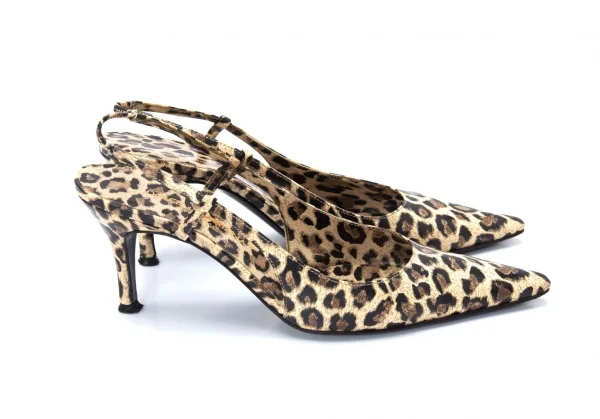 ドルチェ&ガッバーナDOLCE&GABBANA レオパードポインテッドトゥパンプス クリーム黒37(24位) K-121969_008