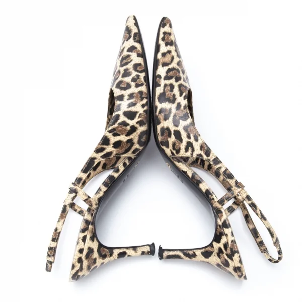 ドルチェ&ガッバーナDOLCE&GABBANA レオパードポインテッドトゥパンプス クリーム黒37(24位) K-121969_009