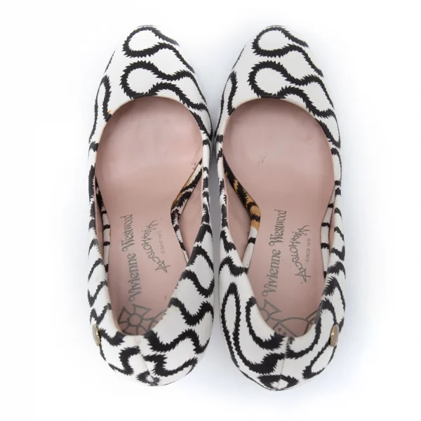 ヴィヴィアンウエストウッド アングロマニアVivienne Westwood ANGLOMANIA スクイグルプリントハイヒール 白黒36(23位) K-121970_018