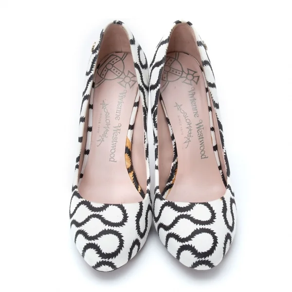 ヴィヴィアンウエストウッド アングロマニアVivienne Westwood ANGLOMANIA スクイグルプリントハイヒール 白黒36(23位) K-121970_002