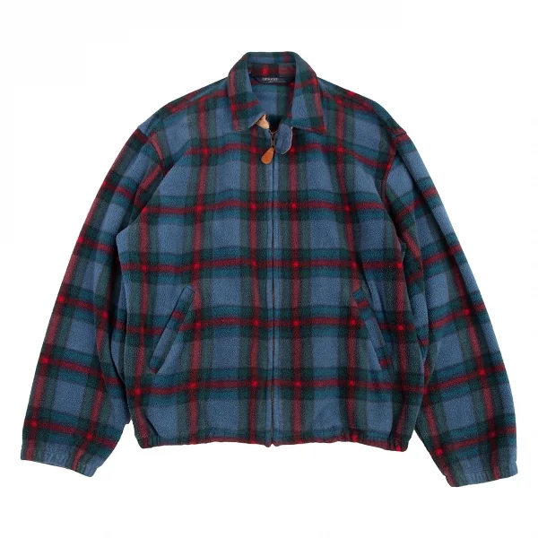 ポロラルフローレンPOLO RALPH LAUREN チェックフリースジップアップジャケット 水色赤M K-121983_001