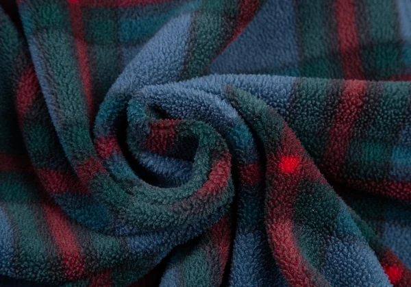 ポロラルフローレンPOLO RALPH LAUREN チェックフリースジップアップジャケット 水色赤M K-121983_013