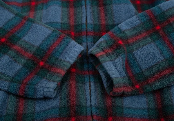 ポロラルフローレンPOLO RALPH LAUREN チェックフリースジップアップジャケット 水色赤M K-121983_006