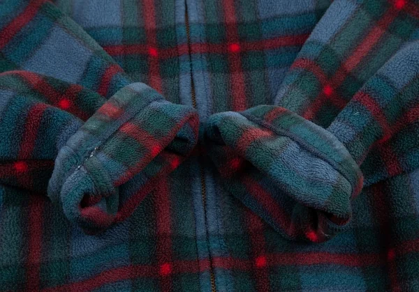 ポロラルフローレンPOLO RALPH LAUREN チェックフリースジップアップジャケット 水色赤M K-121983_008