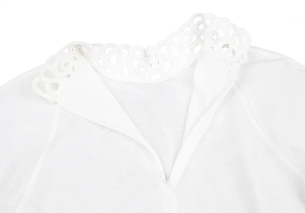 クリスチャンディオールChristian Dior ネックデザインシースルー半袖トップス オフM K-121985_010