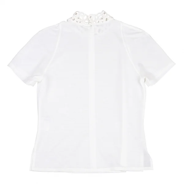 クリスチャンディオールChristian Dior ネックデザインシースルー半袖トップス オフM K-121985_008