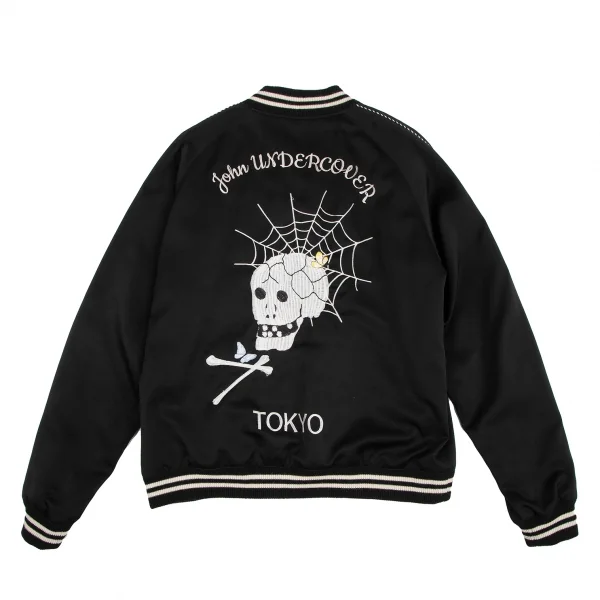ジョンアンダーカバーJohn UNDERCOVER スカル刺繍スカジャン 黒2 K-121990_001