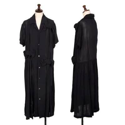 COMME des GARCONS Dyed Bow Design Rayon Shirt Dress